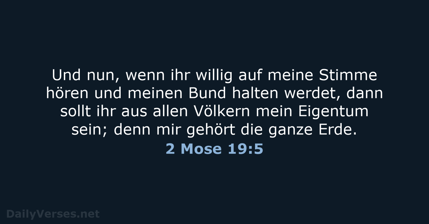 2 Mose 19:5 - ELB