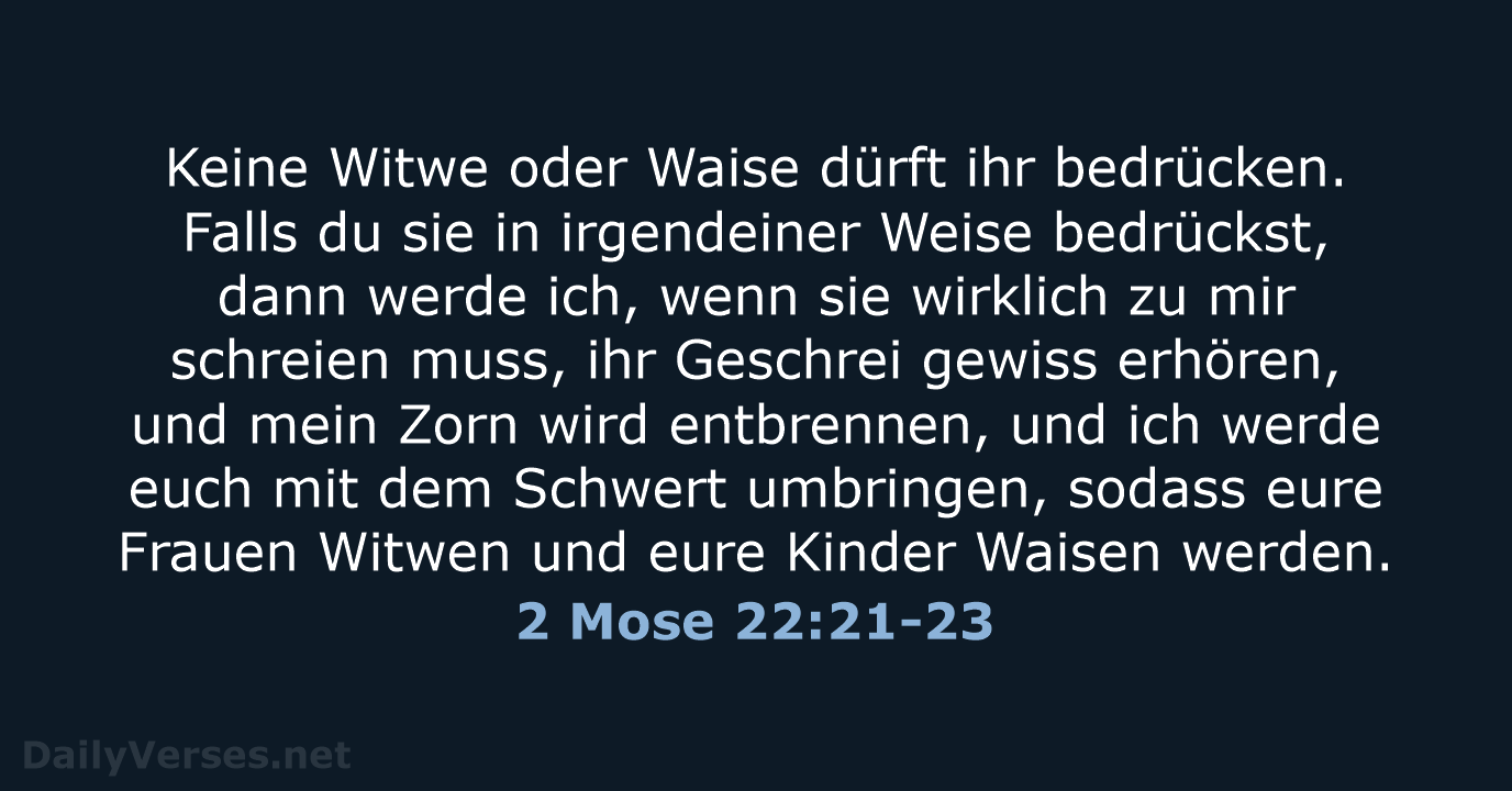 2 Mose 22:21-23 - ELB