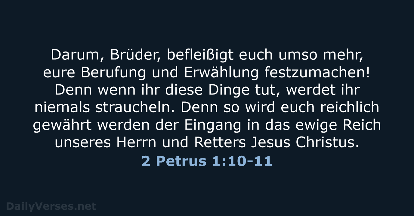 2 Petrus 1:10-11 - ELB