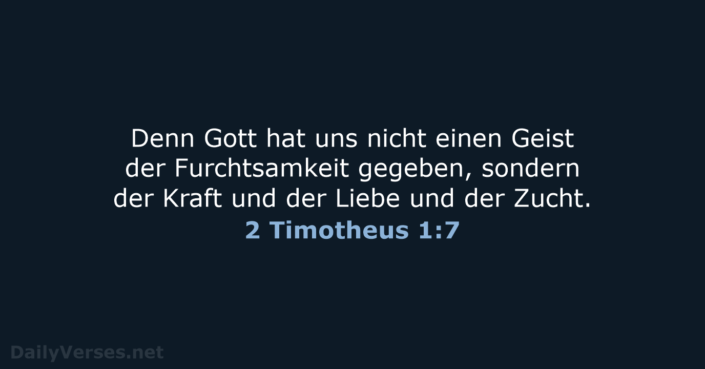 2 Timotheus 1:7 - ELB