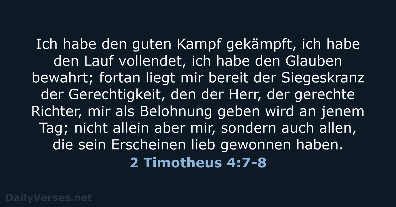 2 Timotheus 4:7-8 - ELB