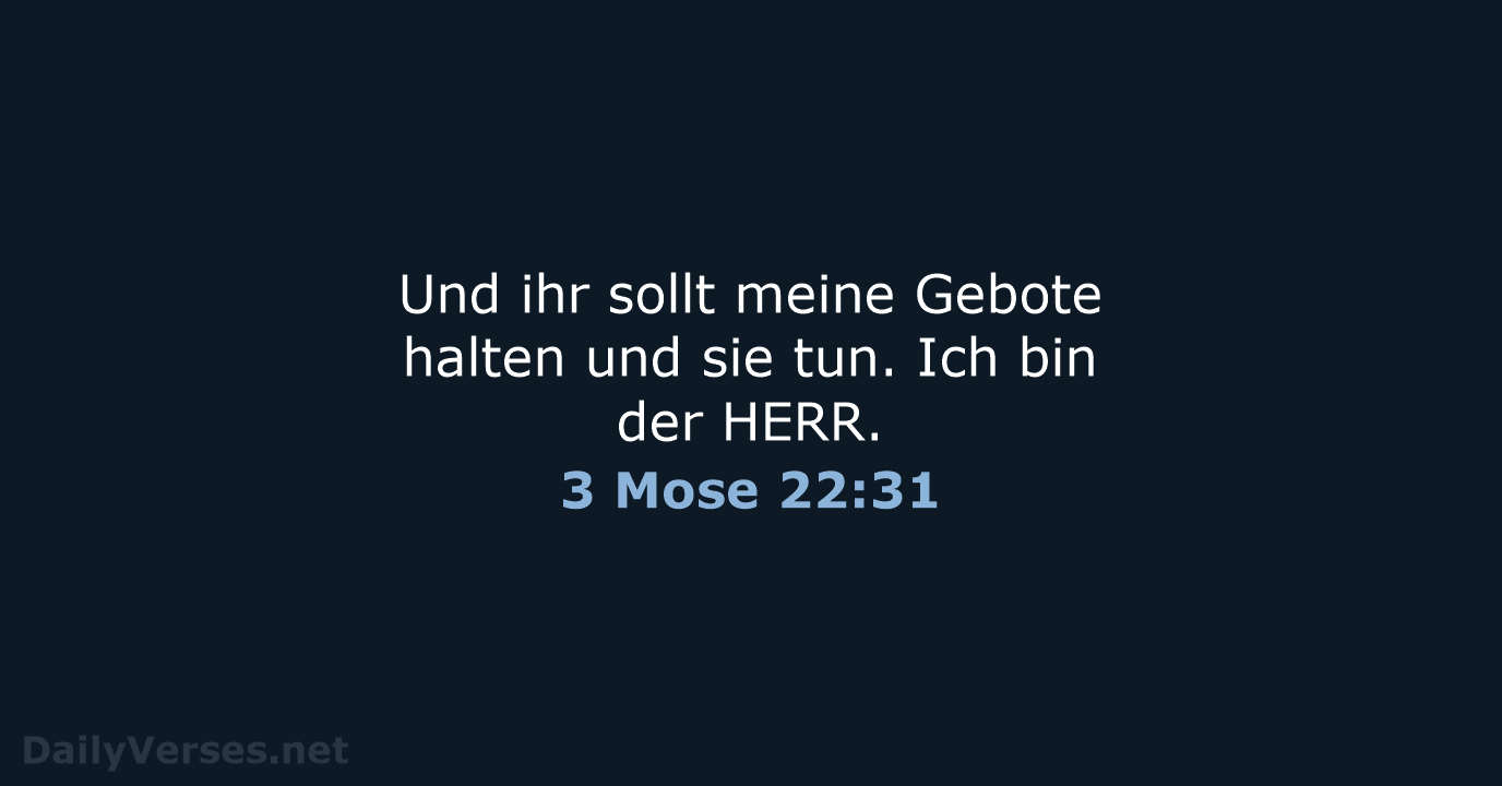 3 Mose 22:31 - ELB