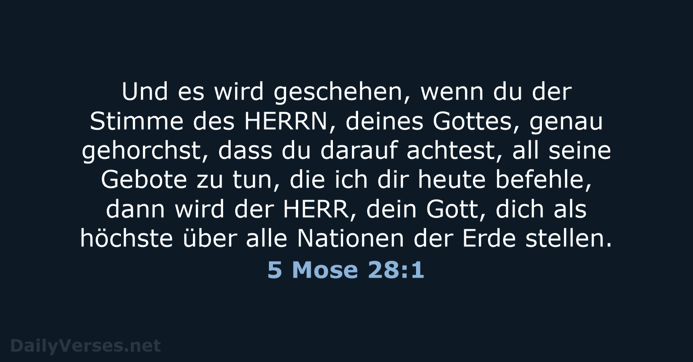 5 Mose 28:1 - ELB