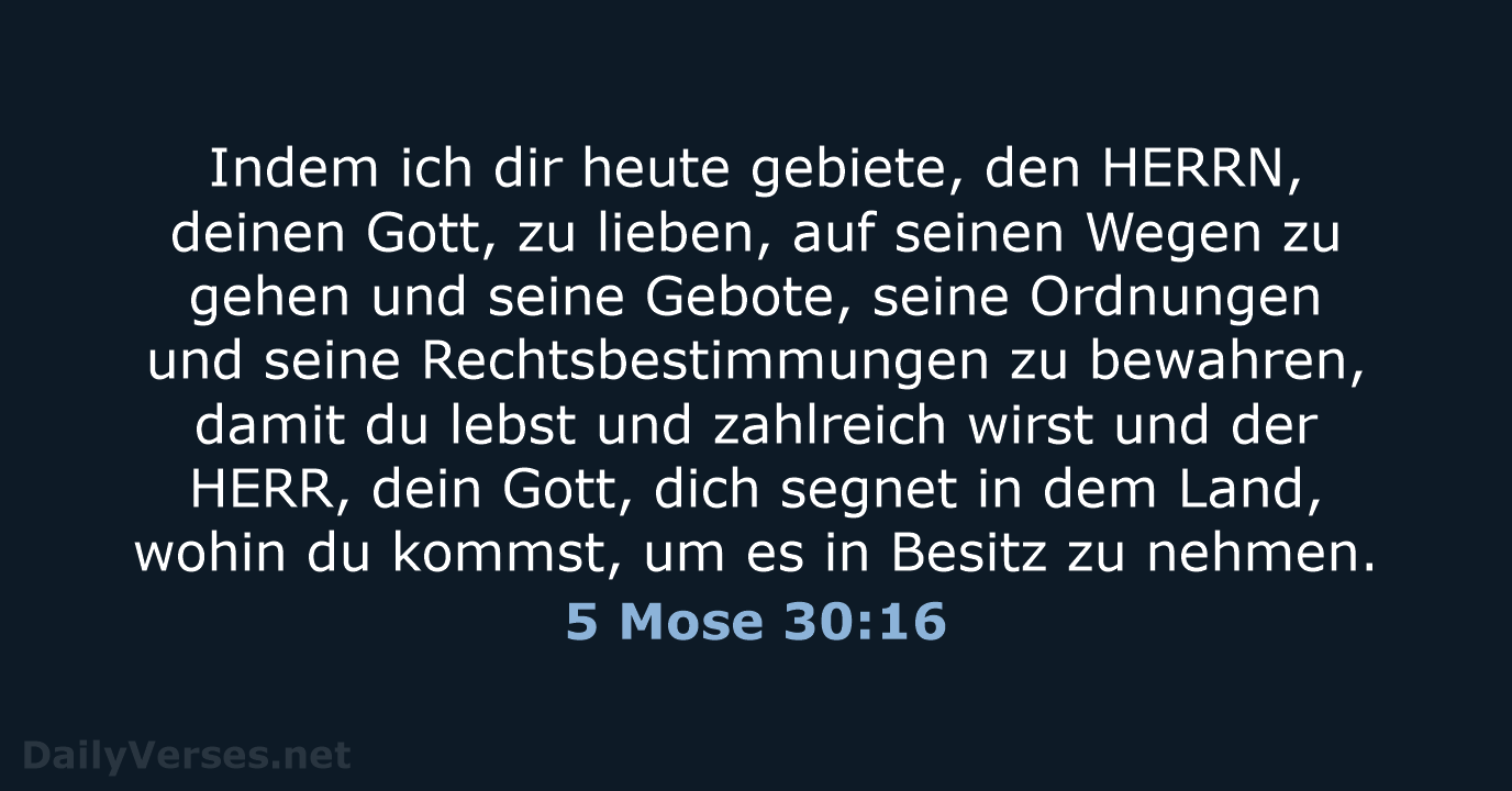 5 Mose 30:16 - ELB