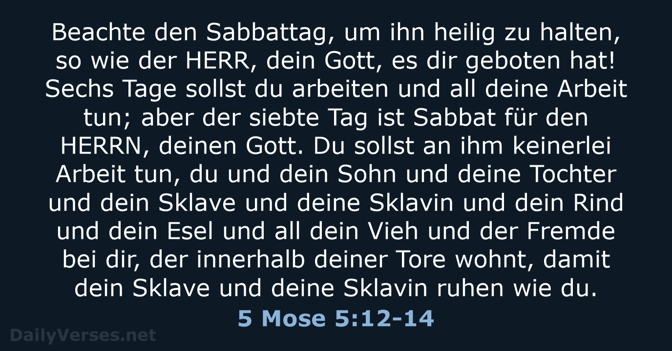 5 Mose 5:12-14 - ELB