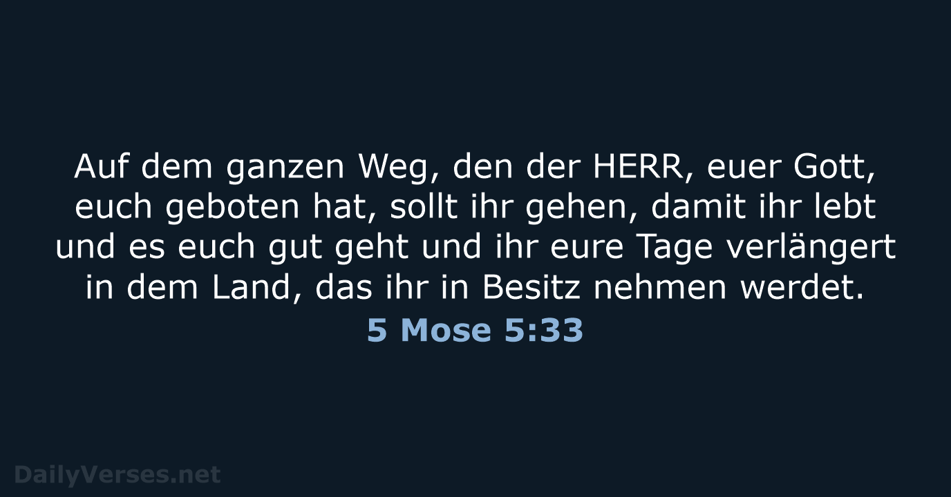 5 Mose 5:33 - ELB