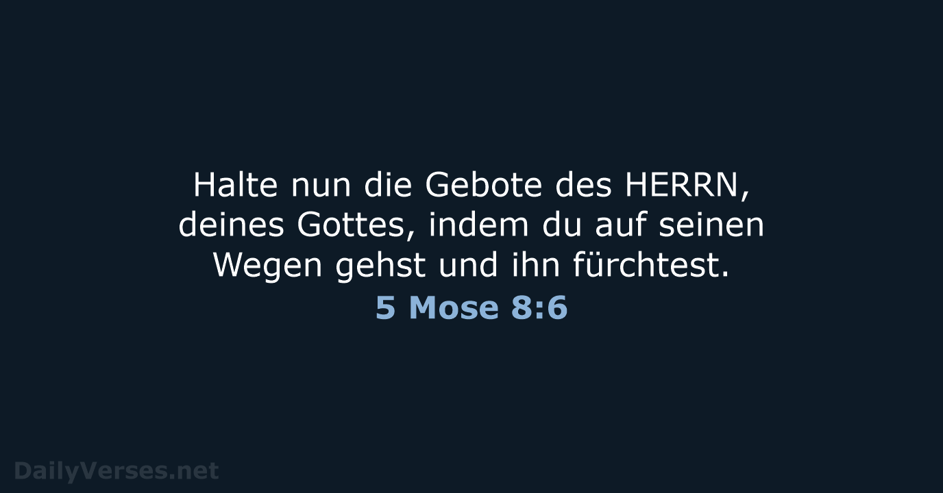 5 Mose 8:6 - ELB