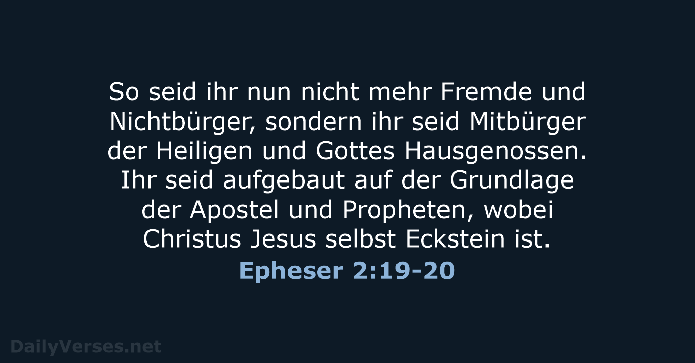 Epheser 2:19-20 - ELB