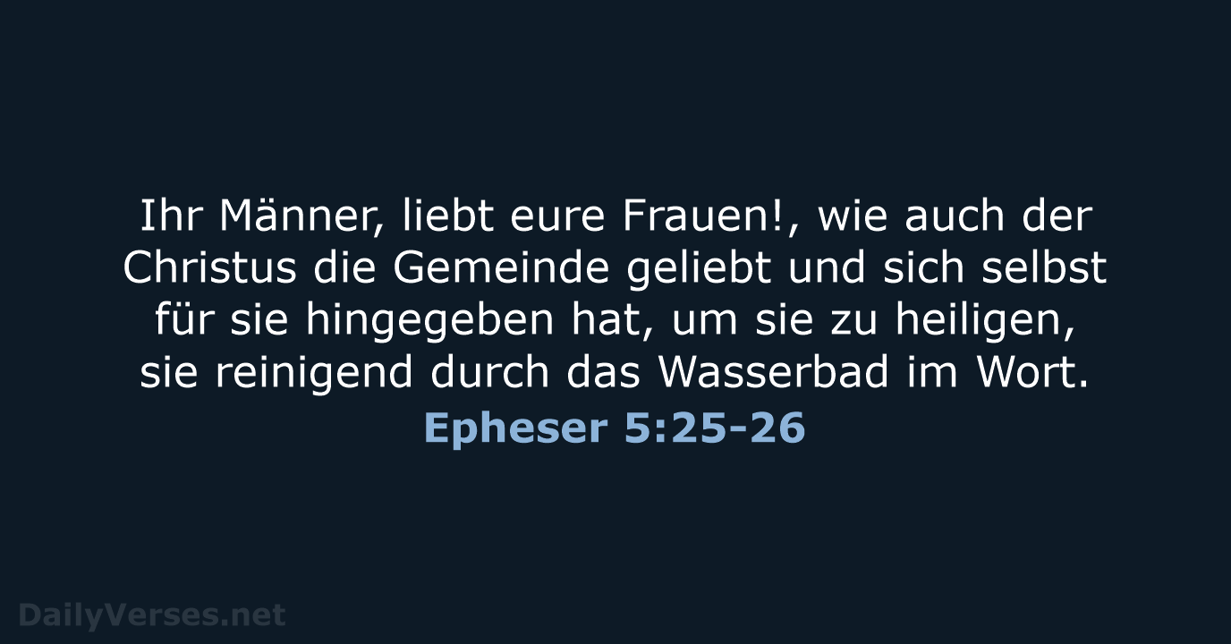 Epheser 5:25-26 - ELB