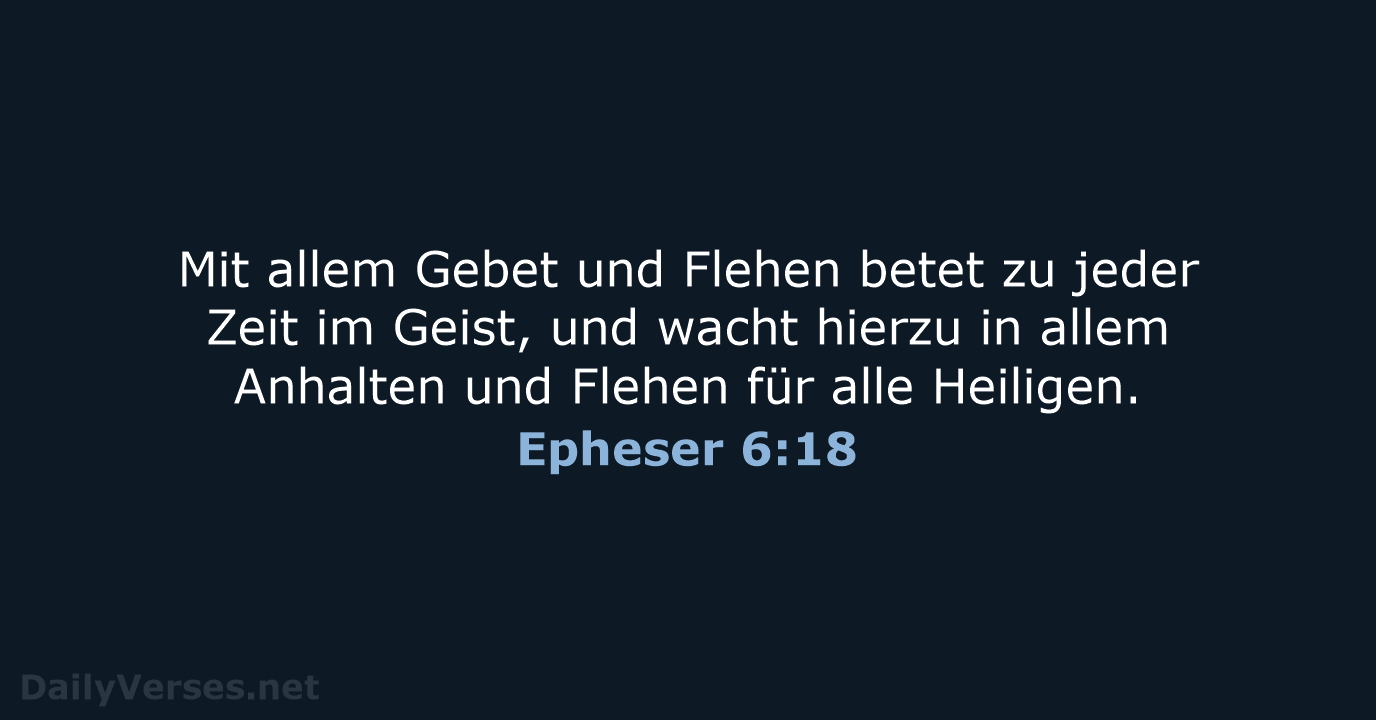 Epheser 6:18 - ELB