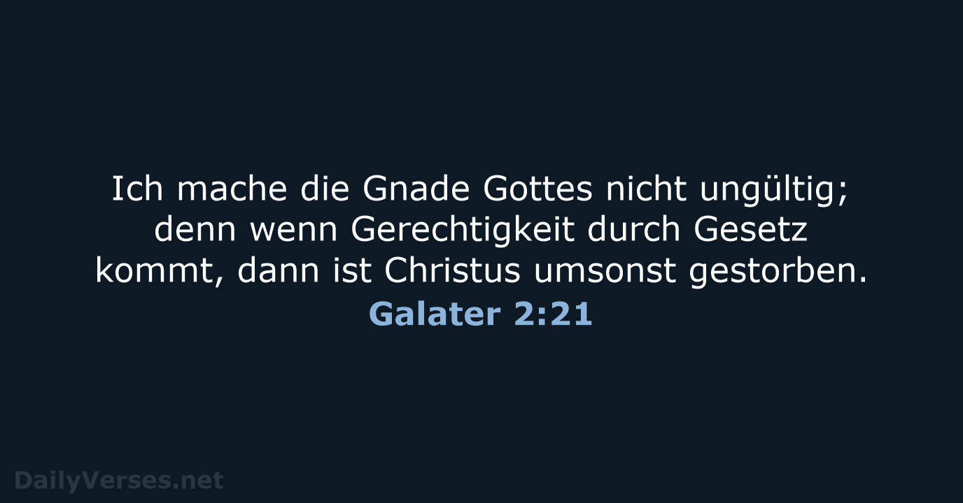 Galater 2:21 - ELB