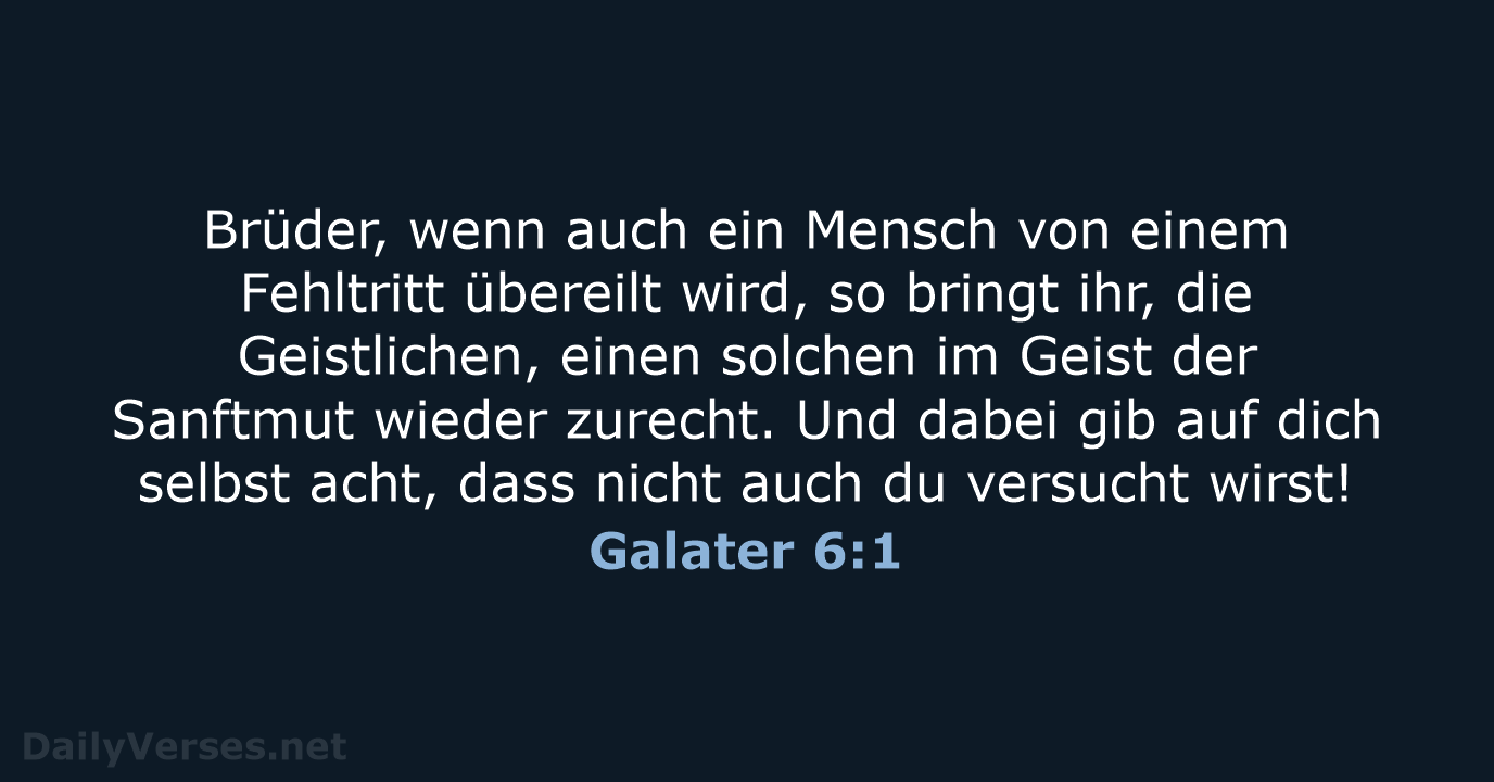 Galater 6:1 - ELB