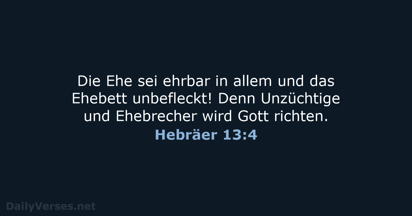 Hebräer 13:4 - ELB