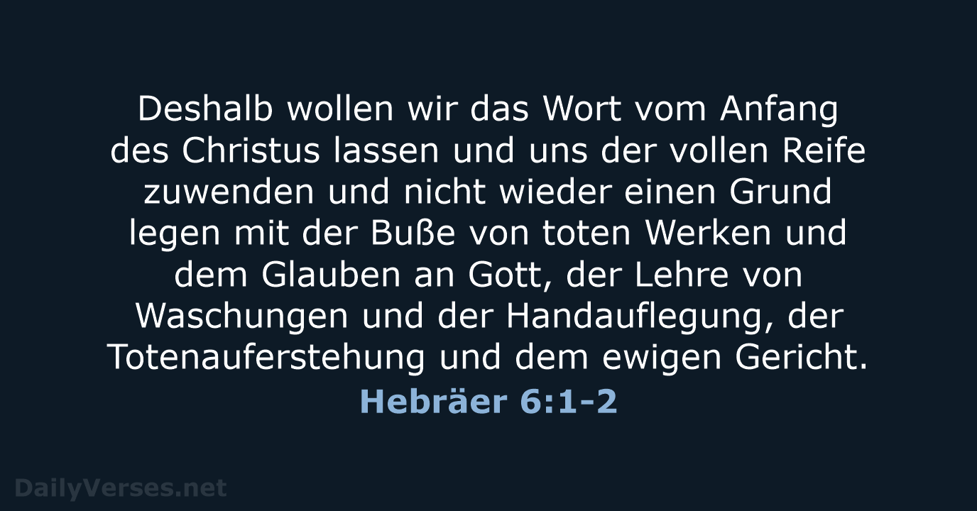 Hebräer 6:1-2 - ELB