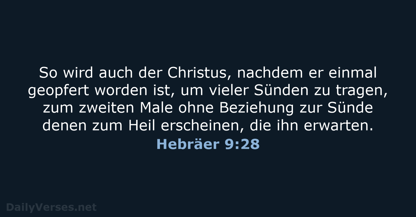 Hebräer 9:28 - ELB
