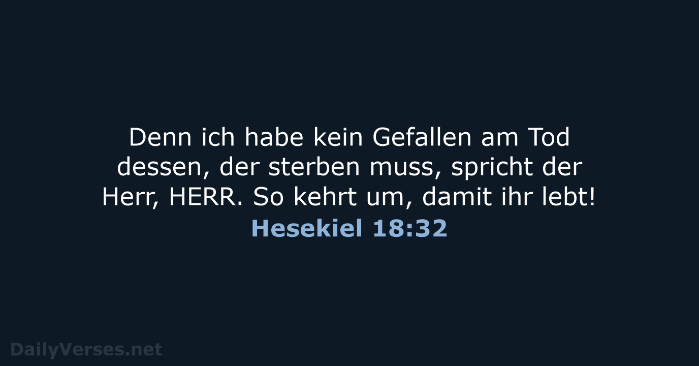 Hesekiel 18:32 - ELB