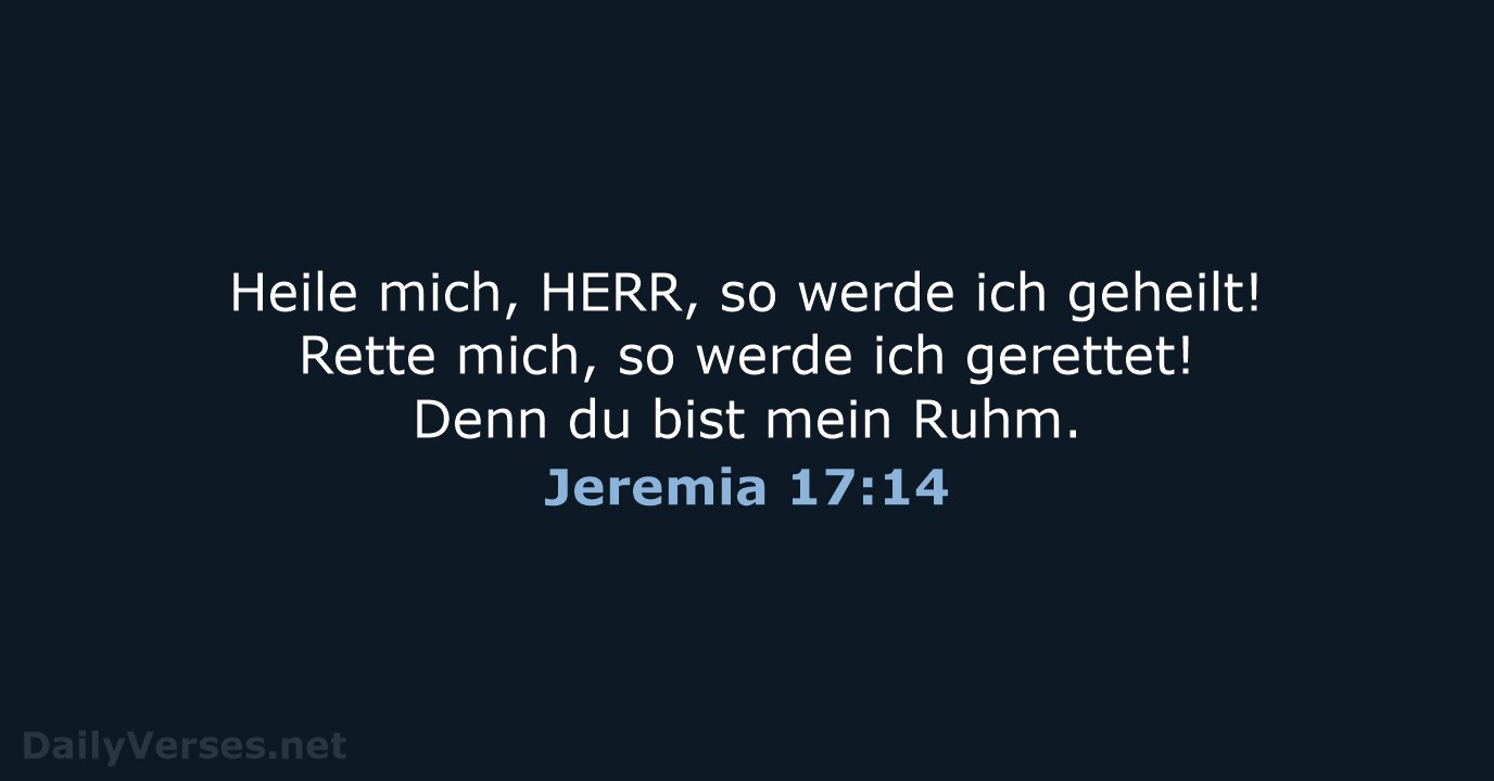 Jeremia 17:14 - ELB