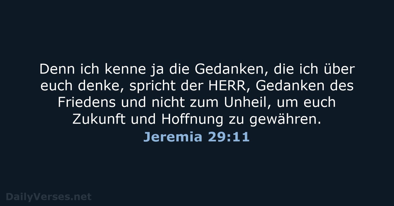 Jeremia 29:11 - ELB
