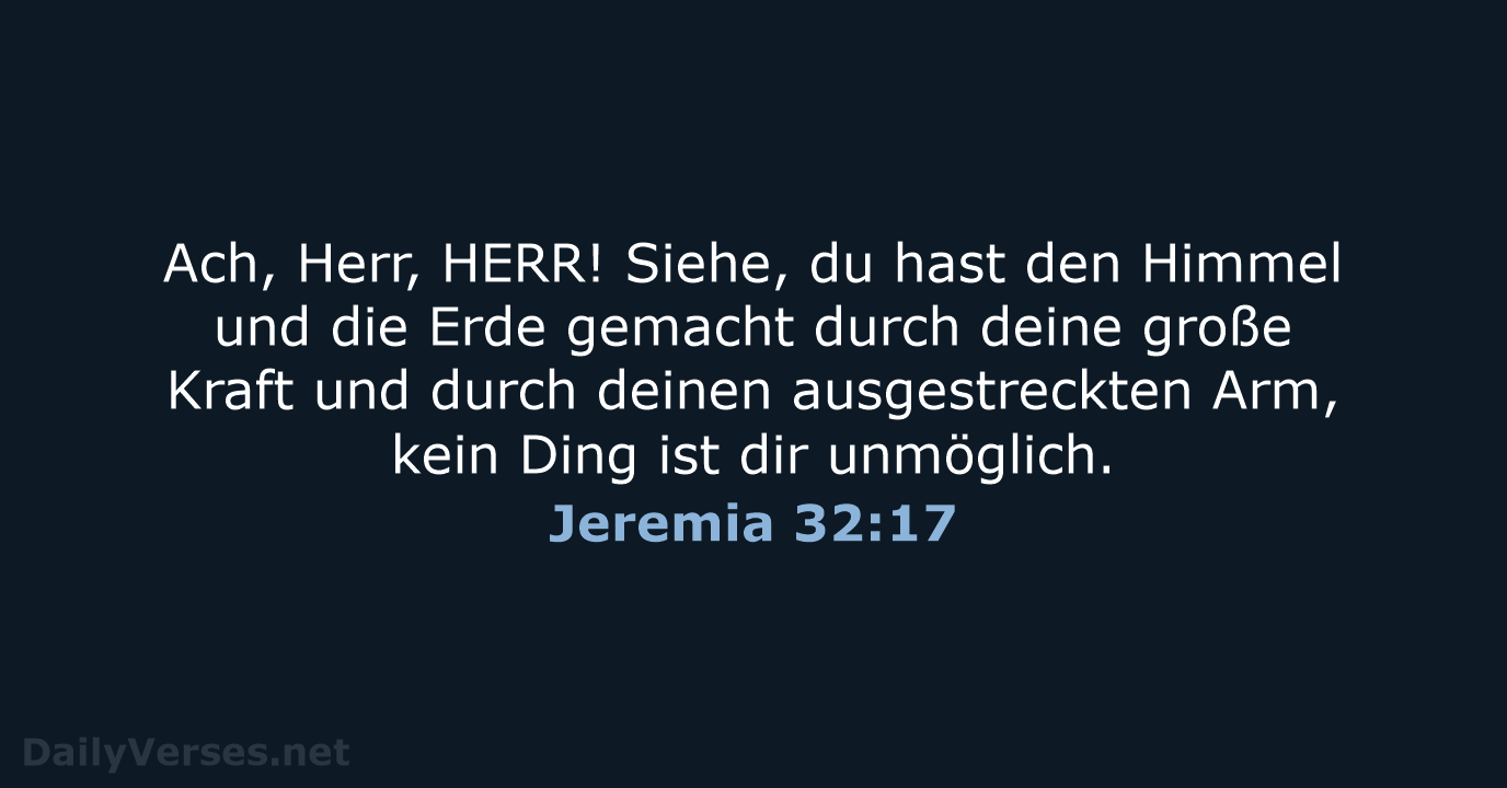 Jeremia 32:17 - ELB