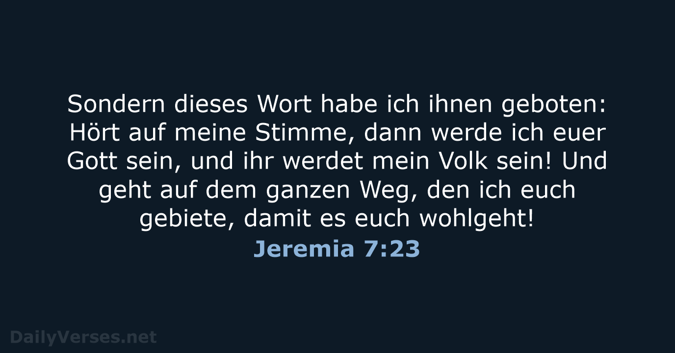 Jeremia 7:23 - ELB