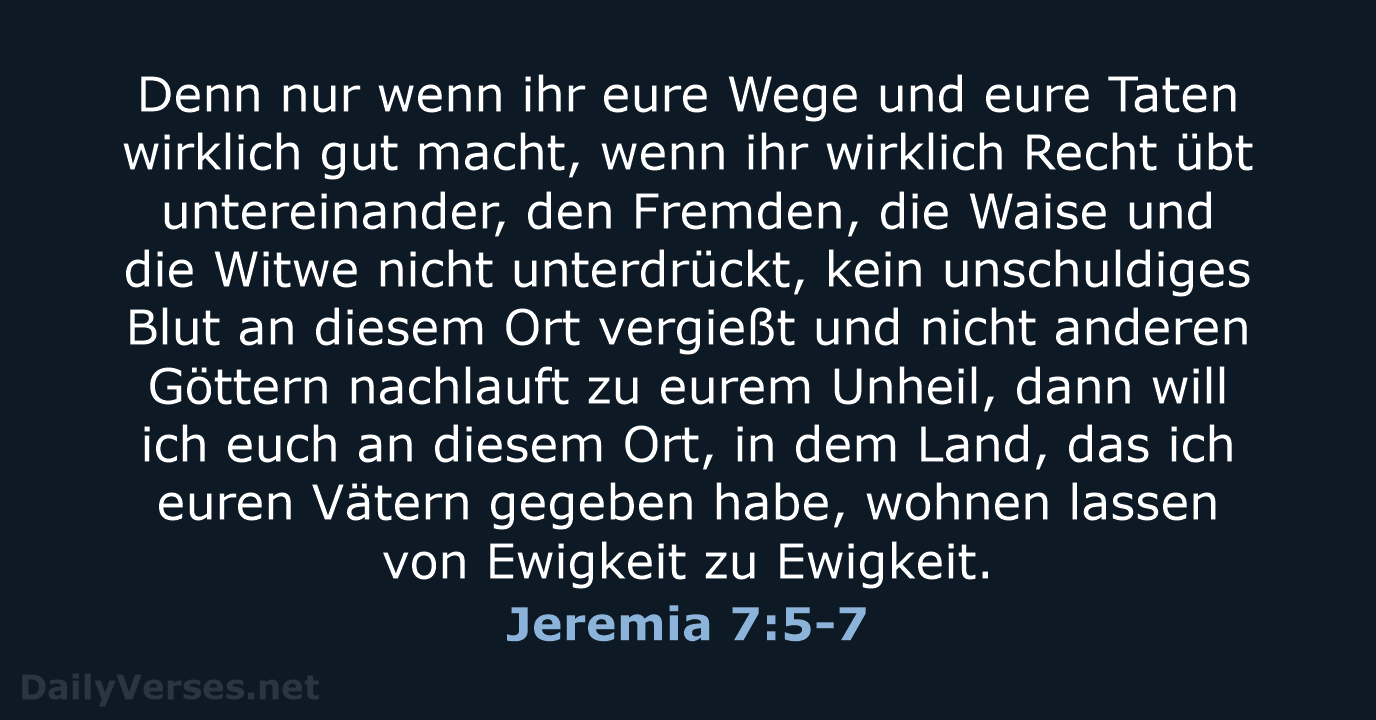 Jeremia 7:5-7 - ELB
