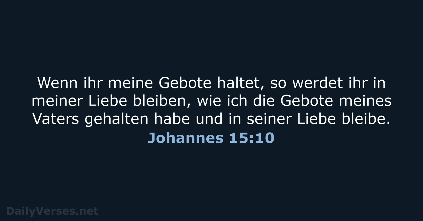 Johannes 15:10 - ELB