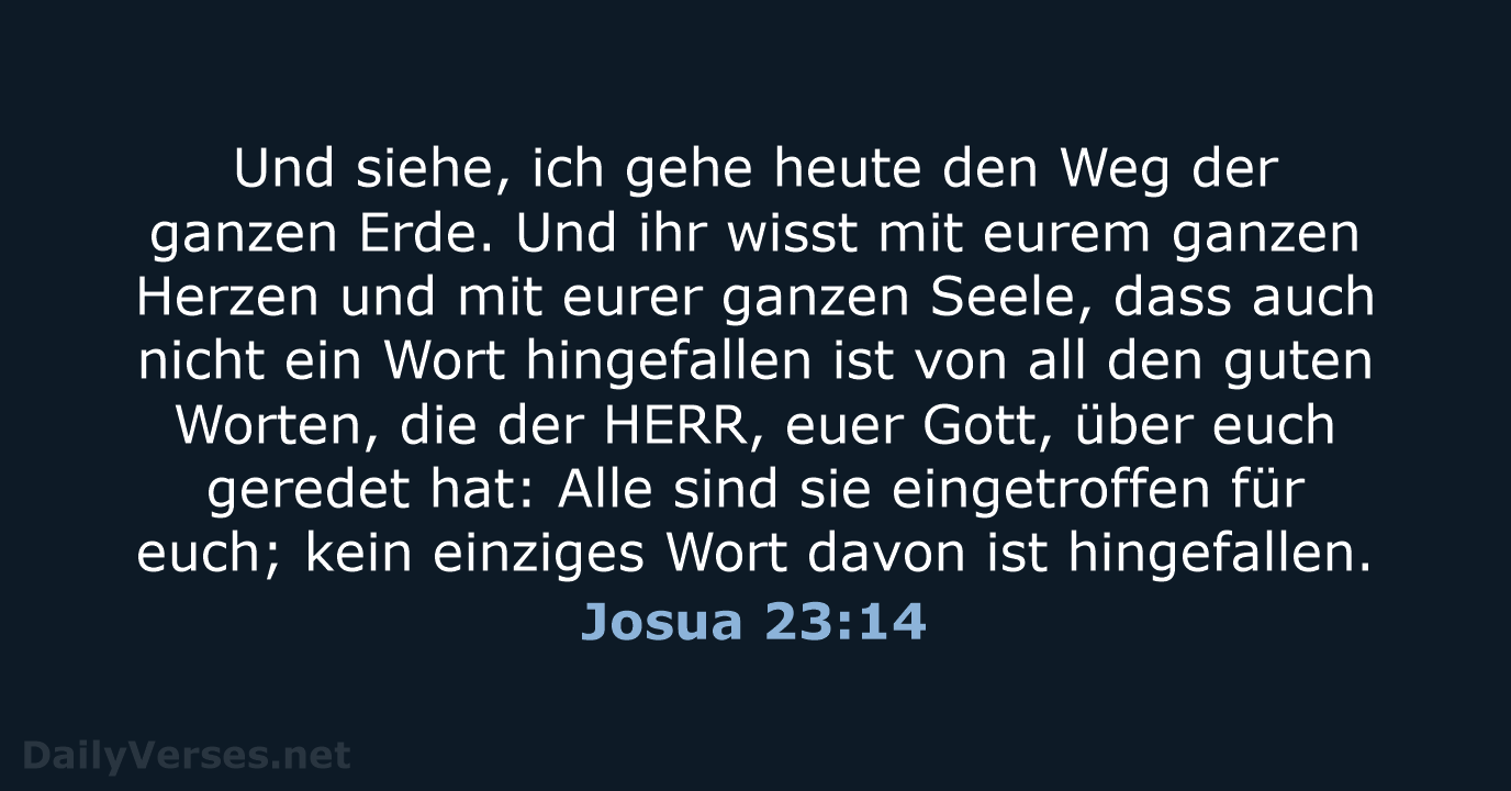 Josua 23:14 - ELB
