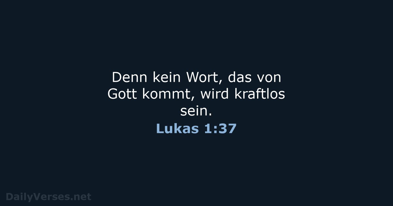 Lukas 1:37 - ELB