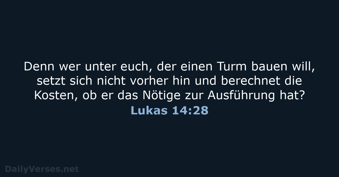 Lukas 14:28 - ELB