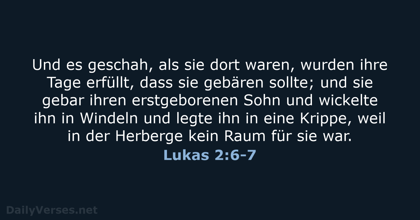 Lukas 2:6-7 - ELB