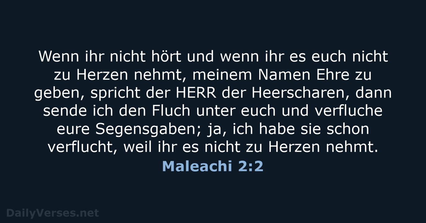 Maleachi 2:2 - ELB