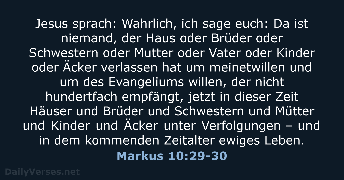 Markus 10:29-30 - ELB