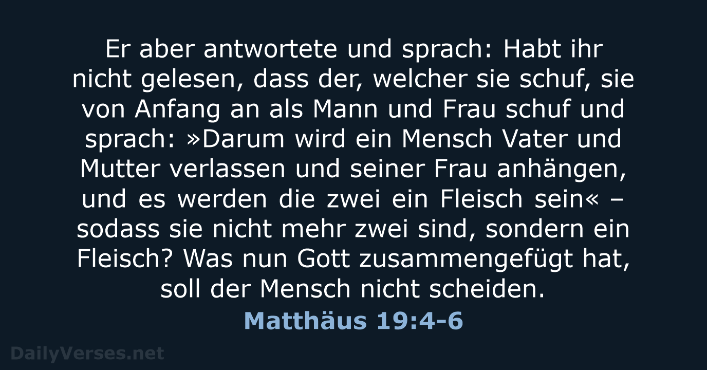 Matthäus 19:4-6 - ELB