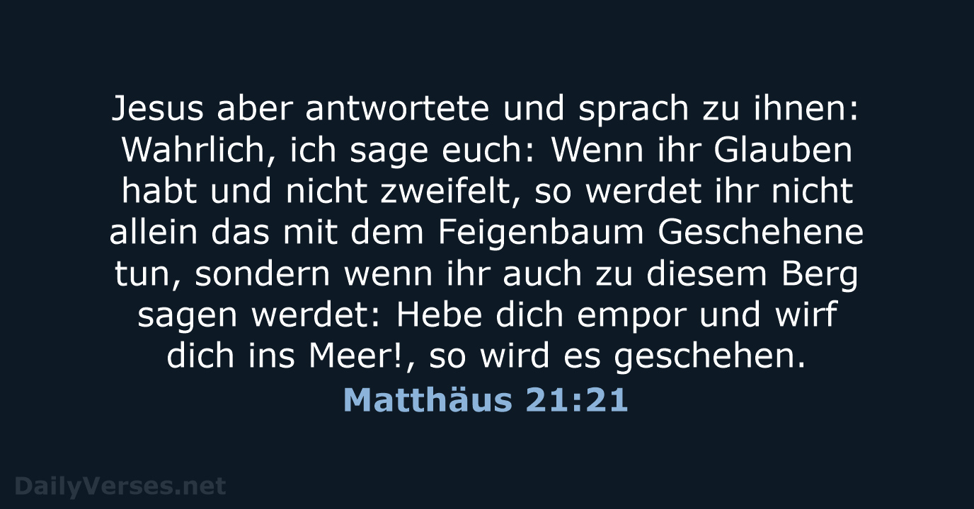 Matthäus 21:21 - ELB