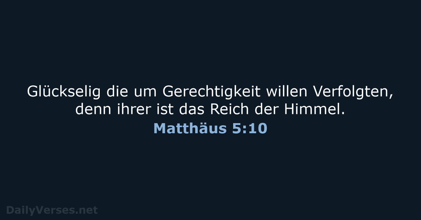 Matthäus 5:10 - ELB
