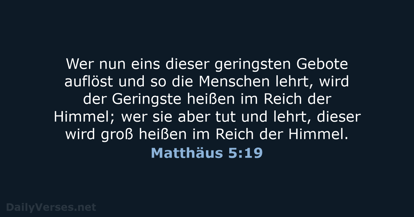 Matthäus 5:19 - ELB