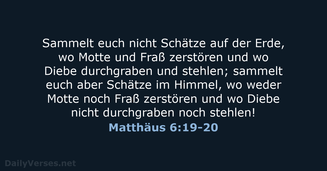 Matthäus 6:19-20 - ELB