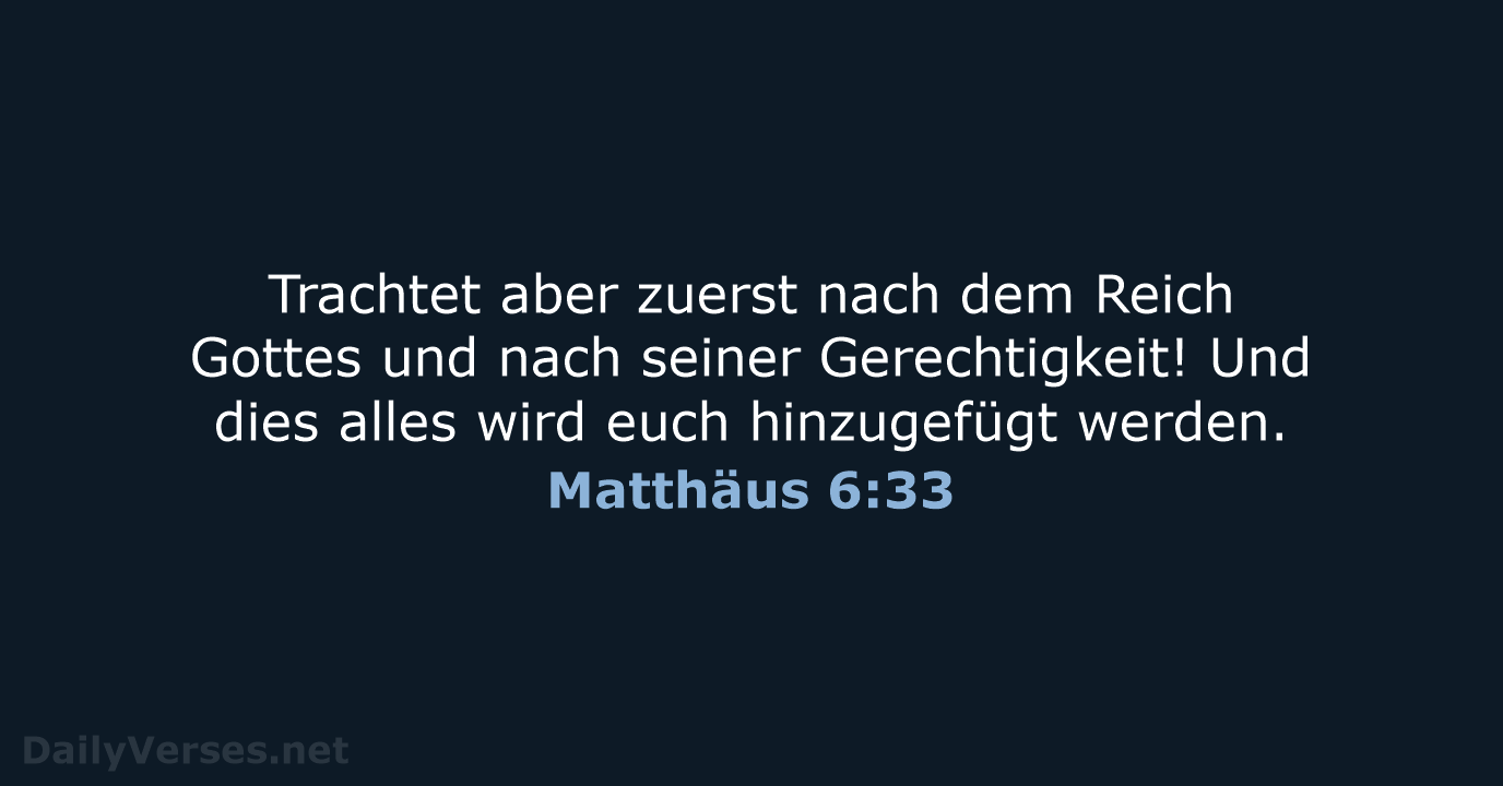 Matthäus 6:33 - ELB