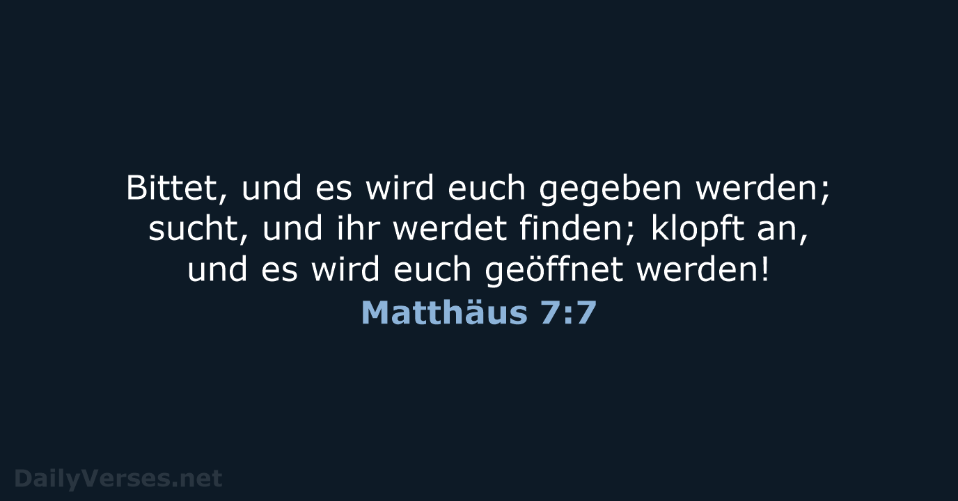 Matthäus 7:7 - ELB
