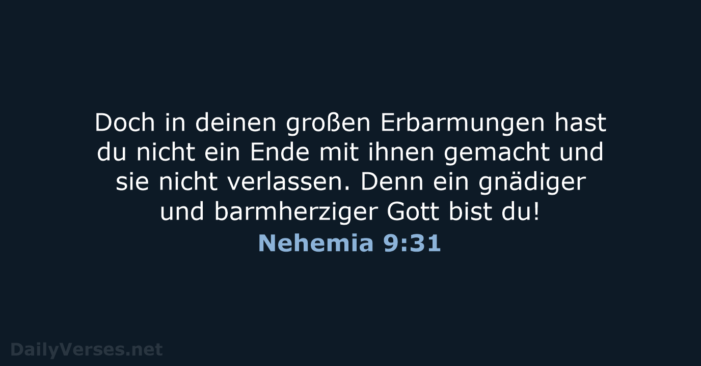 Nehemia 9:31 - ELB