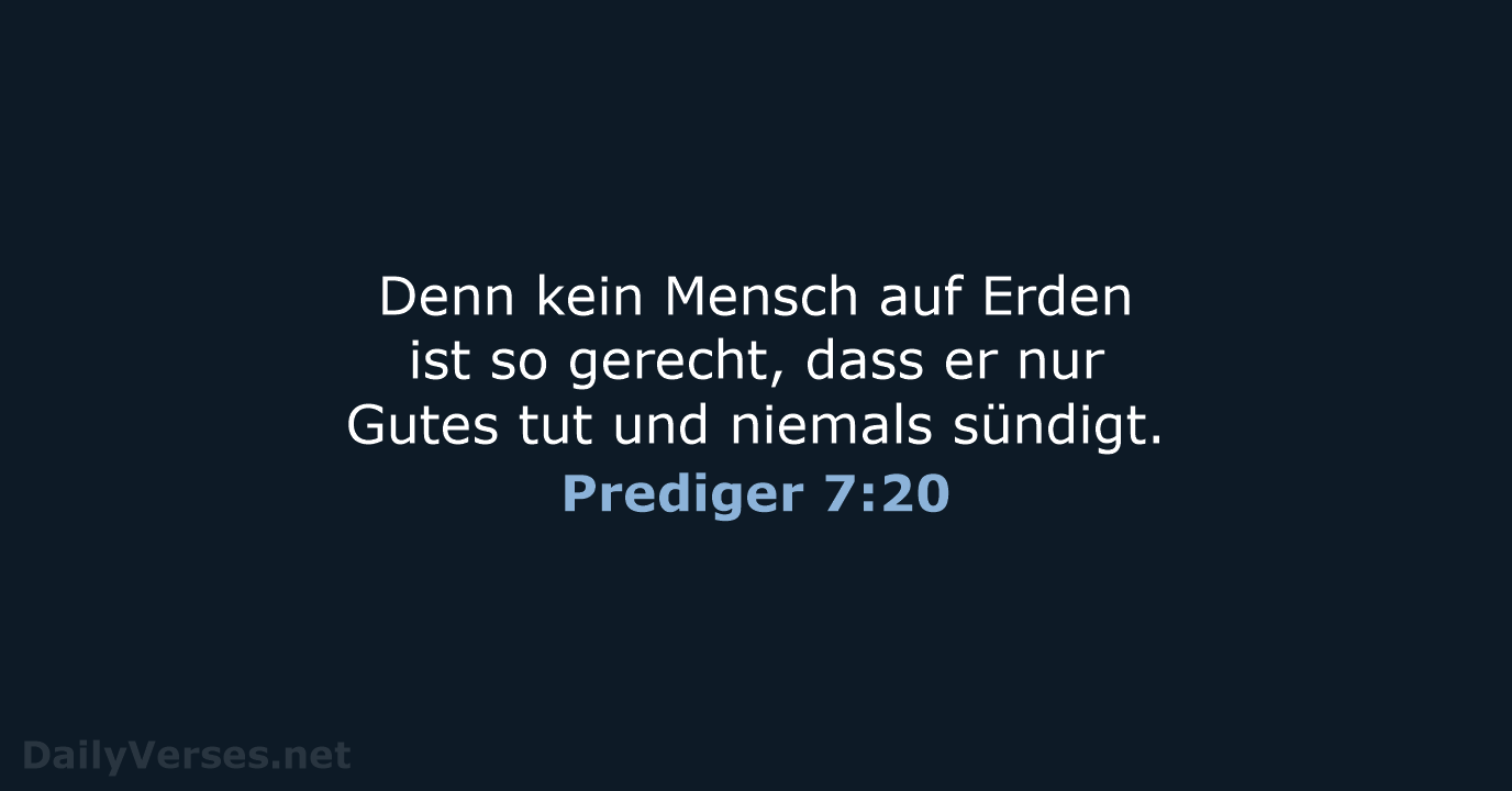 Prediger 7:20 - ELB