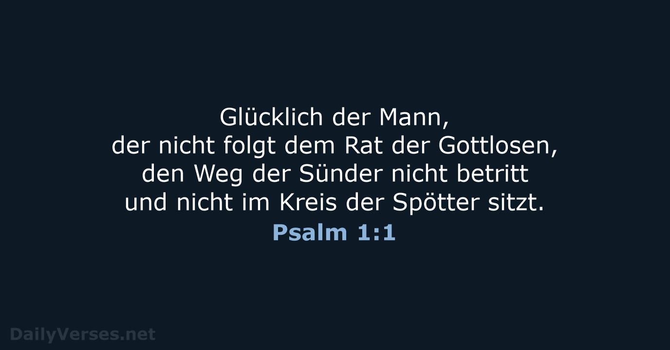 Psalm 1:1 - ELB