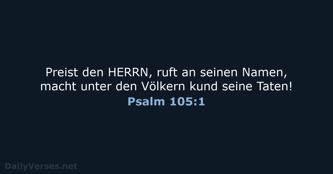 Psalm 105:1 - ELB