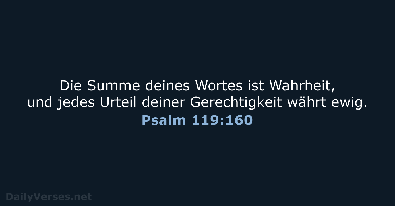 Psalm 119:160 - ELB