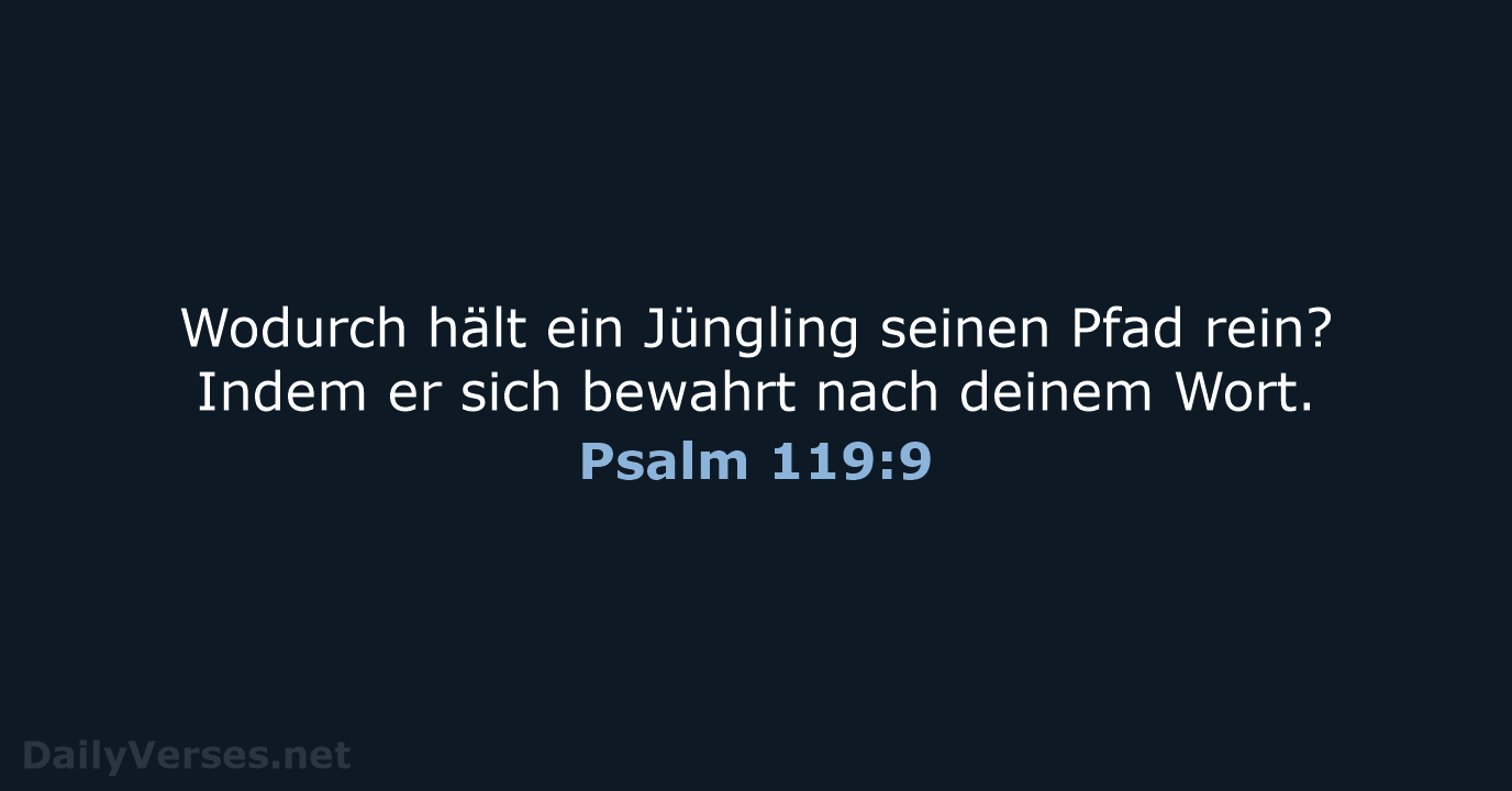 Psalm 119:9 - ELB