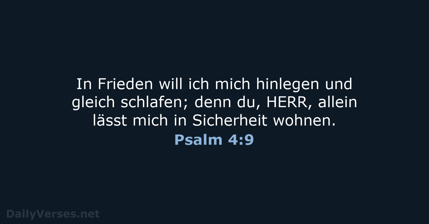Psalm 4:9 - ELB
