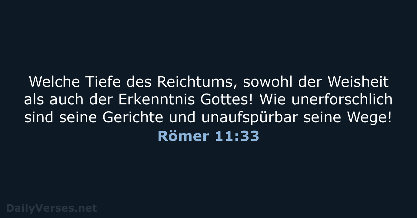 Römer 11:33 - ELB