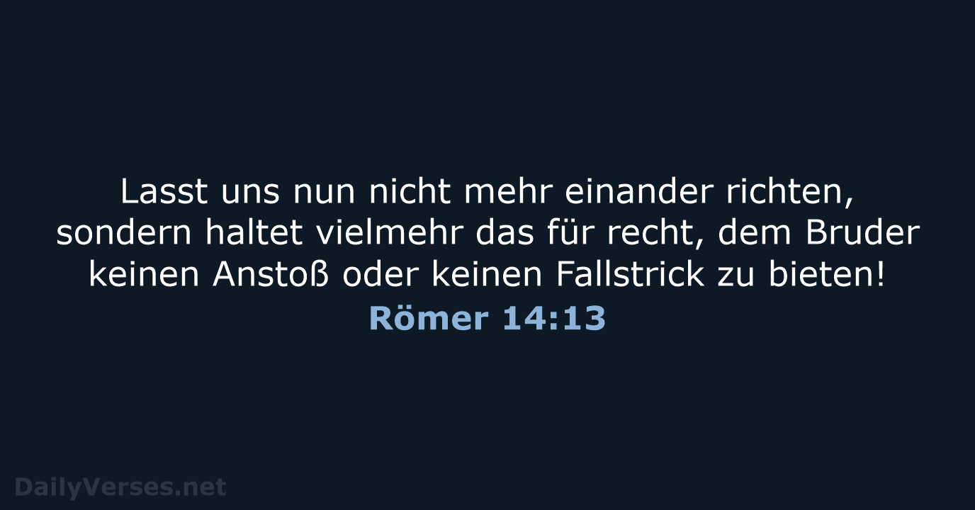 Römer 14:13 - ELB