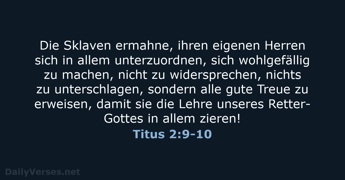 Titus 2:9-10 - ELB