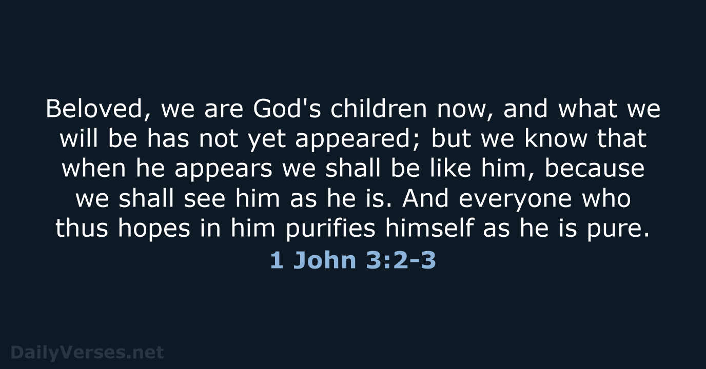 1 John 3:2-3 - ESV